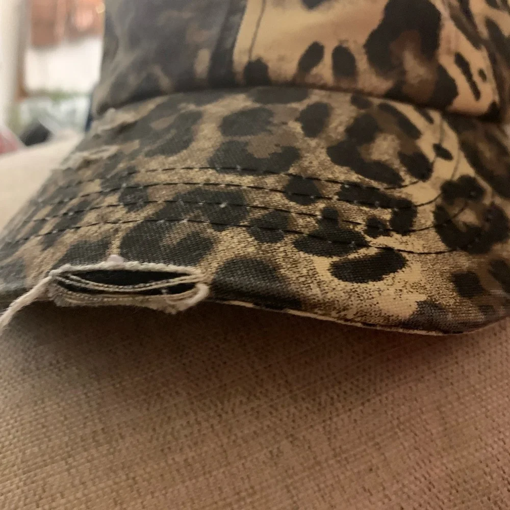 C.C Leopard Print Ponytail Cap